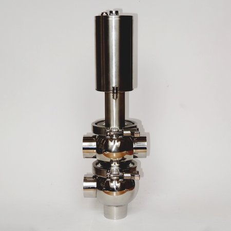 Сідельний клапан нержавіючий AISI 316 під зварювання Ду 25 тип ТL з пневмоприводом