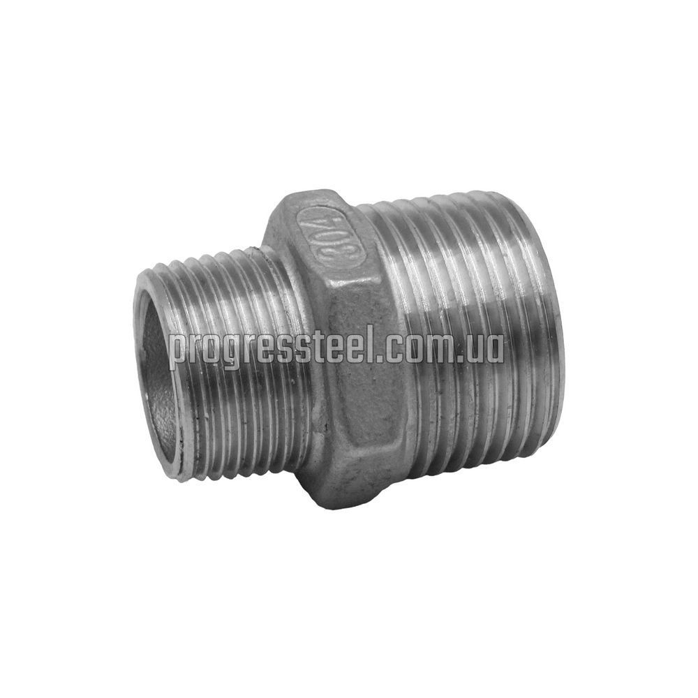 Ніпель перехідний нержавіючий ДУ 20х8 3/4"x1/4" AISI 316
